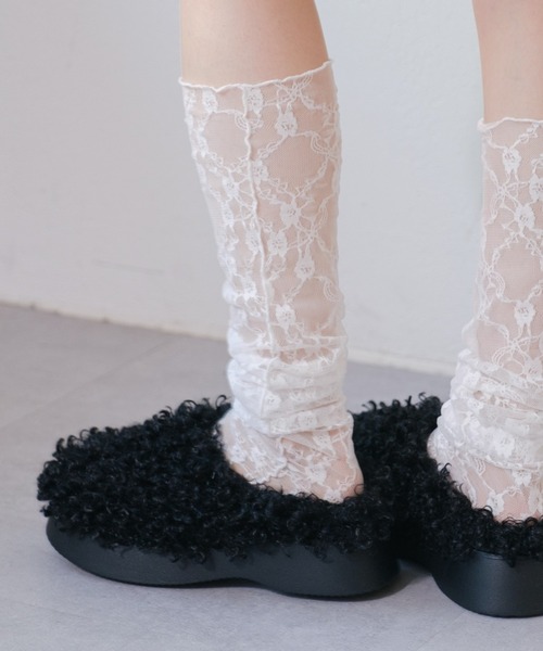 Kastane(カスタネ)の「レースハイソックス(ソックス/靴下・レディース・ホワイト/アイボリー/ブラック・FREE)」の4枚目の写真