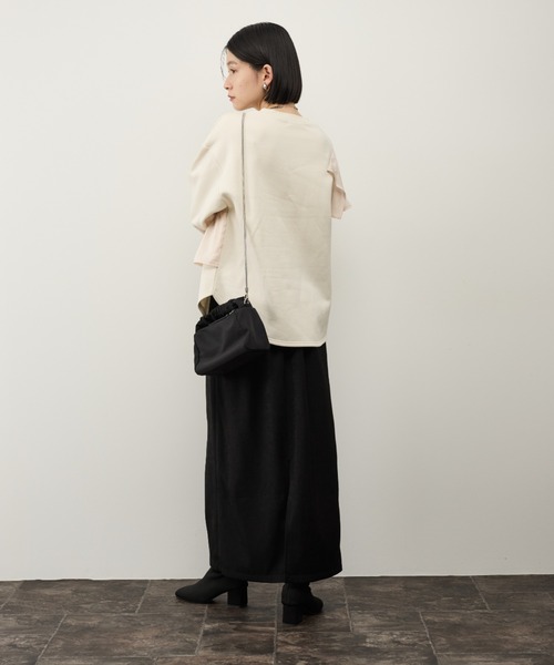 Shelly island（シェリーアイランド）の「サテンアシメフリルプルオーバー（スウェット・レディース・ホワイト/ブラック・FREE）」の20枚目の写真