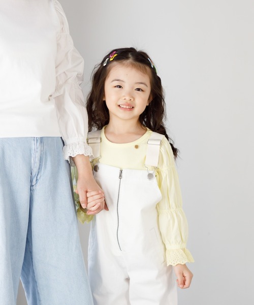 MAKE YOUR DAY（メイクユアデイ）の「ママとおそろいバルーン袖長袖Tシャツ■80～140cm（Tシャツ/カットソー・キッズ・オフホワイト/イエロー/ライトグレー・80/90/100/110/120/130/140）」の14枚目の写真