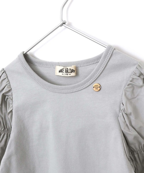 MAKE YOUR DAY（メイクユアデイ）の「ママとおそろいバルーン袖長袖Tシャツ■80～140cm（Tシャツ/カットソー・キッズ・オフホワイト/イエロー/ライトグレー・80/90/100/110/120/130/140）」の22枚目の写真
