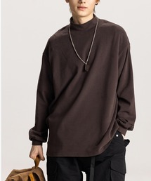 【TOBEE】コットンモックネックロングTシャツ