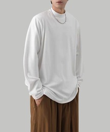 【TOBEE】コットンモックネックロングTシャツ