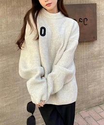 Y2K ナンバリング刺繍ビッグニット