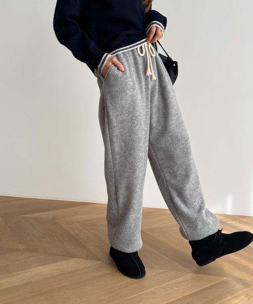 CANAL JEAN（キャナルジーン）の「El mar　フリースジョガーパンツ（スウェットパンツ・レディース・グレー/ブラウン・ONE SIZE）」の3枚目の写真