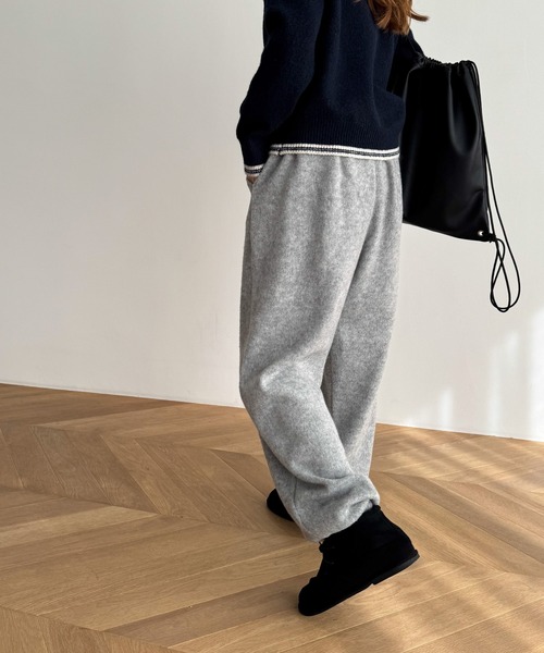 CANAL JEAN（キャナルジーン）の「El mar　フリースジョガーパンツ（スウェットパンツ・レディース・グレー/ブラウン・ONE SIZE）」の4枚目の写真