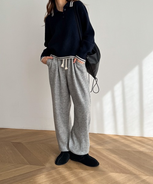 CANAL JEAN（キャナルジーン）の「El mar　フリースジョガーパンツ（スウェットパンツ・レディース・グレー/ブラウン・ONE SIZE）」の5枚目の写真