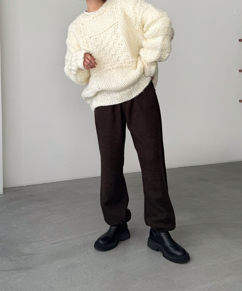 CANAL JEAN（キャナルジーン）の「El mar　フリースジョガーパンツ（スウェットパンツ・レディース・グレー/ブラウン・ONE SIZE）」の10枚目の写真