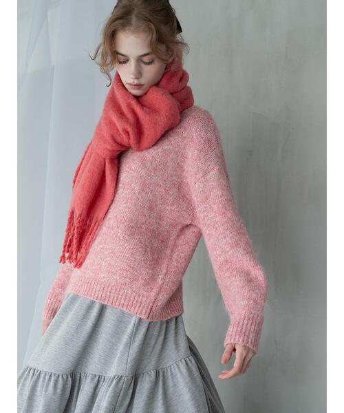 Te chichi TERRASSE(テチチテラス)の「ラメ混起毛杢クルーニット(ニット/セーター・レディース・ベージュ/ピンク/グレー・F)」の4枚目の写真