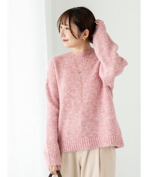 Te chichi TERRASSE(テチチテラス)の「ラメ混起毛杢クルーニット(ニット/セーター・レディース・ベージュ/ピンク/グレー・F)」の7枚目の写真