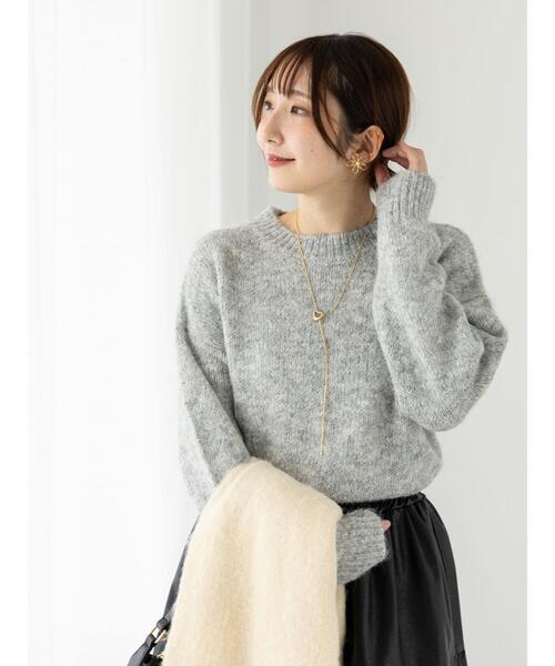 Te chichi TERRASSE(テチチテラス)の「ラメ混起毛杢クルーニット(ニット/セーター・レディース・ベージュ/ピンク/グレー・F)」の11枚目の写真