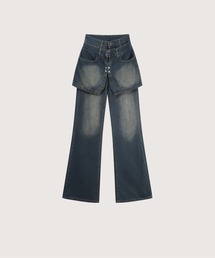 LA POMME petit（ラポミ・プチ）の「Vintage Flower Print Denim