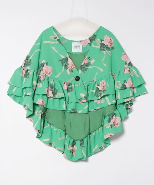 【INGEBORG×VIVIANO】ローズプリントボレロ（ポンチョ）｜INGEBORG（インゲボルグ） 55,000円