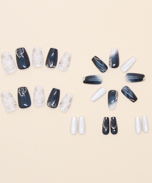 簡単にネイルチップ ハンドネイルチップ ぷっくり ハート型（ネイル