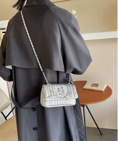 セール】リボン付きハート柄チェーンミニショルダーバッグ