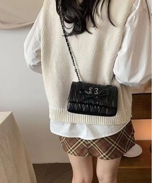 リボン付きハート柄チェーンミニショルダーバッグ