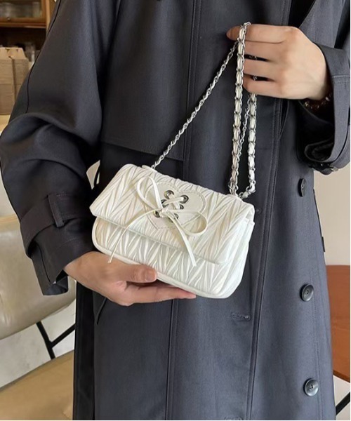 ショルダーバッグ・ポシェット RONORN HEART STAR FLAG TARPAULIN BAG 5BKK056 セール】リボン付きハート柄チェーンミニショルダーバッグ
