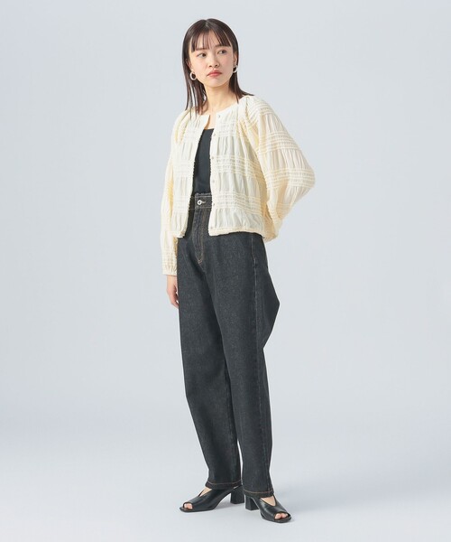 BEAMS HEART(ビームスハート)の「シャーリング 2WAY ブラウス(シャツ/ブラウス・レディース・イエロー系その他5/ブラック/ホワイト系その他5・FREE)」の4枚目の写真