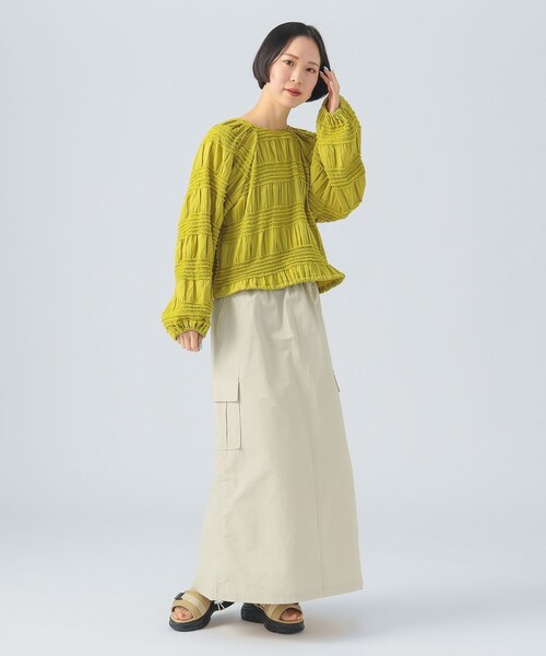 BEAMS HEART(ビームスハート)の「シャーリング 2WAY ブラウス(シャツ/ブラウス・レディース・イエロー系その他5/ブラック/ホワイト系その他5・FREE)」の8枚目の写真