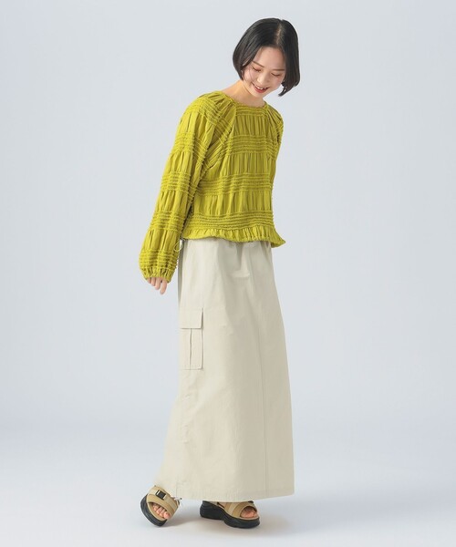 BEAMS HEART(ビームスハート)の「シャーリング 2WAY ブラウス(シャツ/ブラウス・レディース・イエロー系その他5/ブラック/ホワイト系その他5・FREE)」の9枚目の写真