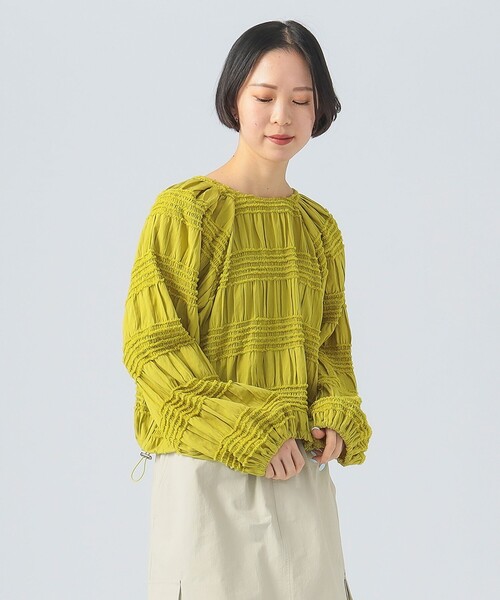 BEAMS HEART(ビームスハート)の「シャーリング 2WAY ブラウス(シャツ/ブラウス・レディース・イエロー系その他5/ブラック/ホワイト系その他5・FREE)」の10枚目の写真