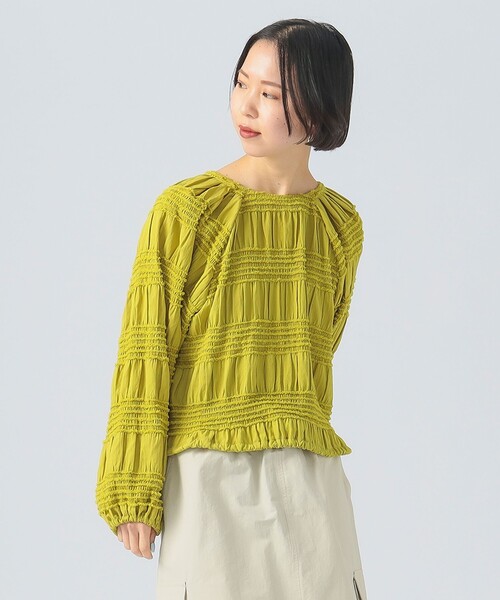 BEAMS HEART(ビームスハート)の「シャーリング 2WAY ブラウス(シャツ/ブラウス・レディース・イエロー系その他5/ブラック/ホワイト系その他5・FREE)」の11枚目の写真
