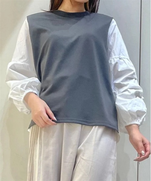 セール】タックスリーブ切替プルオーバー（Tシャツ/カットソー）｜axes