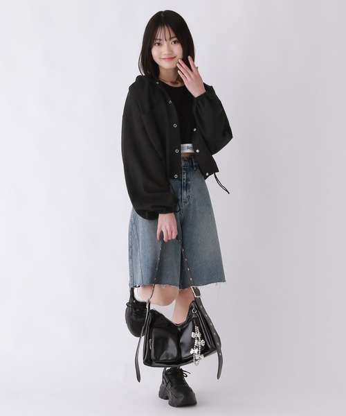 repipi armario（レピピ アルマリオ）の「【接触冷感/UVカット】スパンボイルショートパーカー（パーカー・キッズ・ホワイト/グレー/ブラック・SMALL/LARGE/MEDIUM）」の10枚目の写真