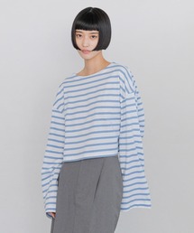 yuw（ユウ）の「バックヘムボーダーＴ／ＬＳ　 320007（Tシャツ/カットソー）」