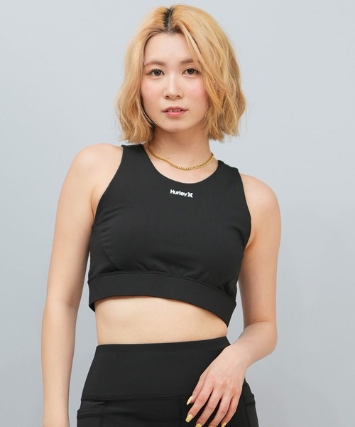 Hurley (ハーレー)の「Hurley/ハーレー ブラトップ/フィットネス/UVケア WASB251051(水着・レディース・ブラック×ホワイト/オリーブ/ブラック/ネイビー/ピンク/ブラウン×イエロー/ブラック×ブルー/カーキ・M/S)」の1枚目の写真