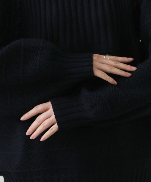 Sono（ソーノ）の「Sフリルリンクス柄タートルネックニット（ニット