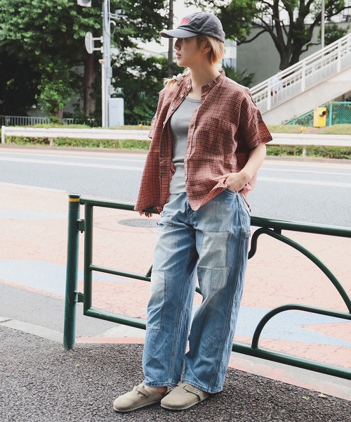 BEAMS BOY（ビームスボーイ）の「リネン チェック ショートスリーブ