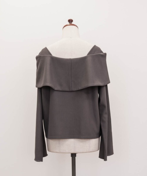 CLETTE(クレット)の「オフショル風ドロストリボンプルオーバー(Tシャツ/カットソー・レディース・チャコールグレー/アイボリー/ブラック・LL/3L/4L)」の21枚目の写真