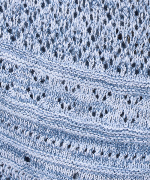 ONIGIRI（オニギリ）の「ミックスデニム調　フーディーカーディガン（カーディガン/ボレロ・レディース・サックスブルー/ネイビー・FREE）」の16枚目の写真