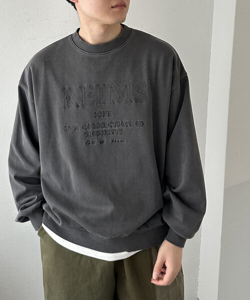 【SS先行予約】ピグメントダンボール刺繍プルオーバー《ユニセックス》（Tシャツ/カットソー）｜DISCOAT（ディスコート）Tシャツ/カットソー