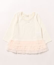 kids zoo（キッズズー）の「裾チュールフリル付き長袖Ｔシャツ（Tシャツ/カットソー・キッズ）」