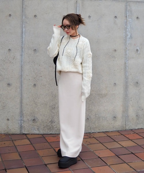 LAULEN(ローレン)の「crochet patchwork knit pullover /クロシェ パッチワーク ニット(ニット/セーター・レディース・アイボリー/ベージュ・FREE)」の10枚目の写真