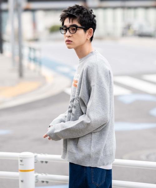 WEGO（ウィゴー）の「WEGO/スプレーグラフィックニットプルオーバー（ニット/セーター・メンズ・オフホワイト/グレー/ブラウン・MEDIUM/LARGE）」の20枚目の写真