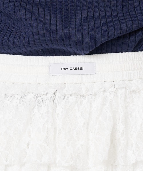 RAY CASSIN(レイカズン)の「レースティアードミニスカパン(スカート・レディース・ホワイト系その他2/ホワイト/ネイビー・FREE)」の16枚目の写真