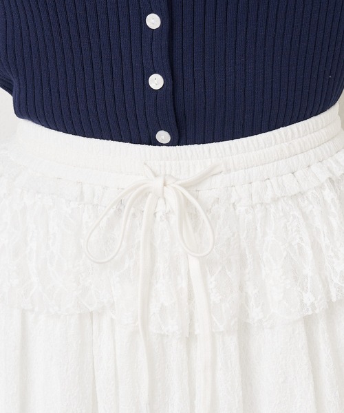 RAY CASSIN(レイカズン)の「レースティアードミニスカパン(スカート・レディース・ホワイト系その他2/ホワイト/ネイビー・FREE)」の17枚目の写真