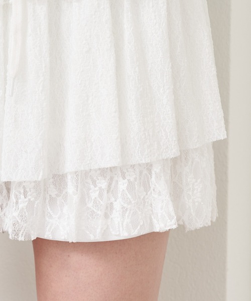 RAY CASSIN(レイカズン)の「レースティアードミニスカパン(スカート・レディース・ホワイト系その他2/ホワイト/ネイビー・FREE)」の18枚目の写真