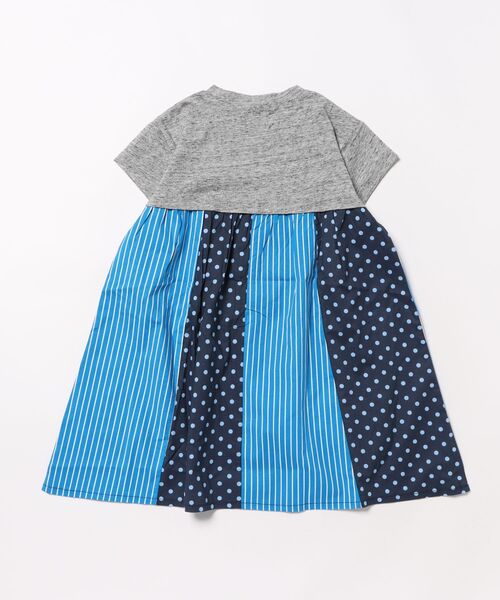 RAGMART（ラグマート）の「リメイク風パッチワークチュニック（ワンピース・キッズ・グリーン/ピンク/グレー・100cm/110cm/120cm/130cm）」の6枚目の写真