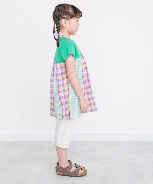 RAGMART（ラグマート）の「リメイク風パッチワークチュニック（ワンピース・キッズ・グリーン/ピンク/グレー・100cm/110cm/120cm/130cm）」の11枚目の写真