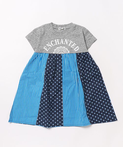 RAGMART（ラグマート）の「リメイク風パッチワークチュニック（ワンピース・キッズ・グリーン/ピンク/グレー・100cm/110cm/120cm/130cm）」の14枚目の写真