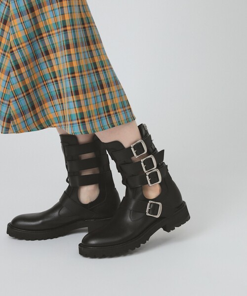 Ray BEAMS（レイビームス）の「ベルト付き ブーツ（ブーツ・レディース・グレー/ブラック・23.0cm/25.0cm/24.0cm）」の2枚目の写真