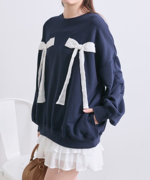 OLIVE des OLIVE（オリーブデオリーブ）の「春スウェット（スウェット・レディース・イエロー/ピンク/ネイビー/オフホワイト・FREE）」の5枚目の写真