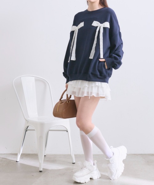 OLIVE des OLIVE（オリーブデオリーブ）の「春スウェット（スウェット・レディース・イエロー/ピンク/ネイビー/オフホワイト・FREE）」の6枚目の写真