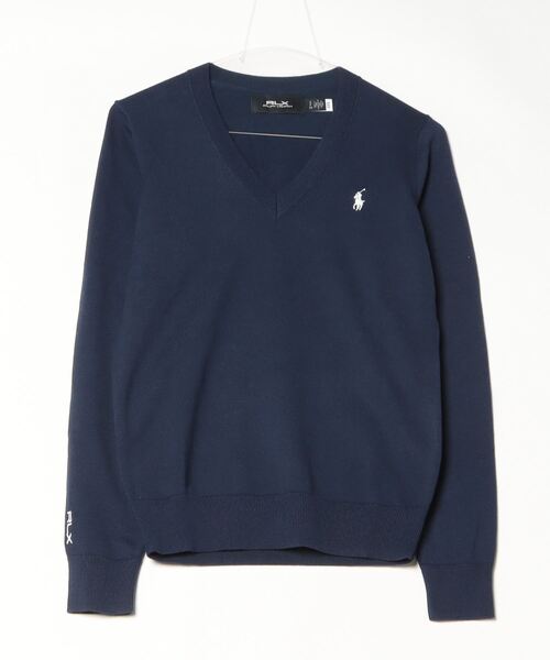 POLO GOLF(ポロ ゴルフ)の「コットンブレンド Vネック セーター(ニット/セーター・レディース・ネイビー系1・S/M/XS)」の3枚目の写真
