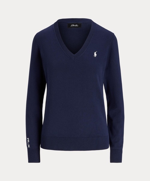 POLO GOLF(ポロ ゴルフ)の「コットンブレンド Vネック セーター(ニット/セーター・レディース・ネイビー系1・S/M/XS)」の4枚目の写真