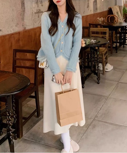 Jasmine Grandiflorum（ジャスミングランディフローラム）の「【Jasmine】ツイード風フリンジニットカーディガン（カーディガン/ボレロ・レディース・ブラック/ホワイト/ブルー/パープル/ピンク・FREE）」の13枚目の写真