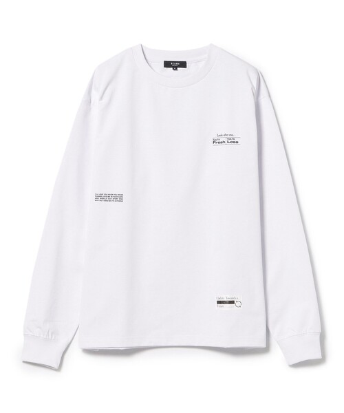 BEAMS HEART（ビームスハート）の「コットン ライク 多機能 カットソー（速乾・毛玉軽減）（Tシャツ/カットソー・メンズ・ホワイト/ブルー・SMALL/MEDIUM/LARGE）」の3枚目の写真